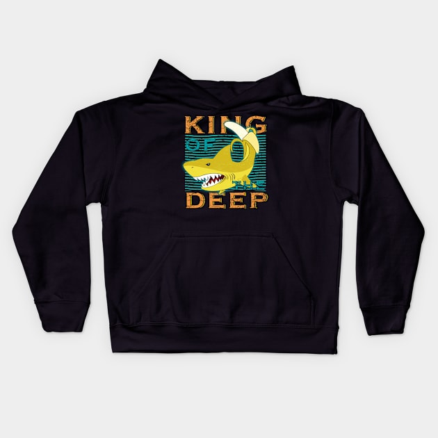 Banana Shark Kids Hoodie by printjobz